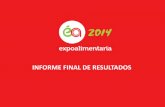 INFORME FINAL DE RESULTADOS · INFORME FINAL DE RESULTADOS . EXPOSITORES . EA 2010 EA 2011 EA 2012 EA 2013 EA 2014 2013 vs 2014 ... Aguaymanto, Maca, Maracuyá, Piña, Chicha, Naranja,