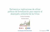 Cristina Fernández Nicolás Gómez³n...Externalidades de la formalización en términos de productividad. Sector minero Índice de productividad (kg/trab) Diff (ATT) T- estat N Formales