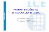 INSTITUT de CIÈNCIES de l’EDUCACIÓ de la UPCdocencia.ac.upc.edu/jododac/2008/2008/isabel_jododac08.pdf · en l’àmbit de la tecnologia i les ciències Creació d’una comunitat