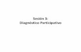 Sesión 3: Diagnóstico Participativo · Sesión 1 Arranque del proceso Trabajo de campo Sesión 2 Diagnóstico con la comunidad Sesión3 Diagnóstico participativo Sesión 4: Identificación