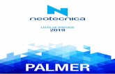 PALMER - neotecnica · 2019-01-29 · Si no cumple el pago acordado en factura, NEOTECNICA se reserva el derecho a establecer el devengo de interés que será el resultante de sumar
