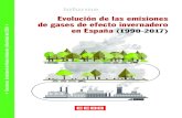Evolución de las emisiones de gases de efecto invernadero · Evolución emisiones de gases efecto invernadero en España (1990-2017) informe 5 En 2017 las emisiones de gases de invernadero