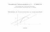 Análisis Matemático I – CIBEX · 2016-08-03 · del Análisis Matemático que permite usar la derivada como herramienta para estudiar el crecimiento de funciones en intervalos.