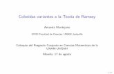Coloridas variantes a la Teoría de Ramseypccm.umich.unam.mx/images/coloquio/ColMor.pdfAn alogo anti-Ramsey al teorema de Rado Teorema (De Loera, La Haye, M, Oliveros, Rold an-Pensado,
