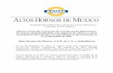 Altos Hornos de México, S.A.B. de C.V. y Subsidiarias · 2019-02-26 · Prolongación Juárez S/N, Colonia La Loma, Monclova, Coahuila, 25770, México. Reporte Anual que se presenta