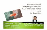 LUNAWAT& CO. CA. PRAMOD JAINlunawat.com/Uploaded_Files/Presentation/ConversionofCompany,firmintoLL... · CA. PRAMOD JAIN FCA, FCS, FCMA, LL.B, MIMA, DISA LUNAWAT& CO. Chartered Accountants