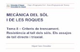 MECÀNICA DEL SÒL I DE LES ROQUESrua.ua.es/dspace/bitstream/10045/39455/8/Tema_8_Criteris...Miguel Cano González MECÀNICA DEL SÒL I DE LES ROQUES Tema 8 – Criteris de trencament.