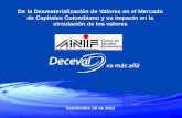De la Desmaterialización de Valores en el Mercado de ...anif.co/sites/default/files/uploads/Jorge Hernán Jaramillo - Deceval .pdf · Bonos de Solidaridad para la Paz 1,261 1,275