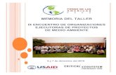 MEMORIA DEL TALLER - Fondam · 2011-05-10 · • Exposición“Yarina, Modelo de Ecoturismo Sostenible Certificado “.ONGGREENLIFE ... Utilización Sostenible del Germoplasma Agroforestal: