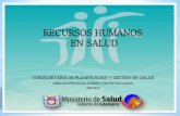 RECURSOS HUMANOS EN SALUD - Argentina · 2019-02-12 · RECURSOS HUMANOS PROFESIONALES ASISTENCIALES PROFESION AREA CENTRAL HOSP. SAN JUAN BAUTISTA HOSP. DE NIÑOS EVA PERON MATERNIDAD