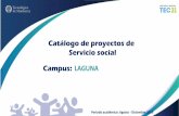 Catálogo de proyectos de Servicio social · 2019-07-22 · • Mandar quincenalmente reporte de tutores de Actividad y Desempeño de alumnos. • Entregar reporte final. Conocimiento: