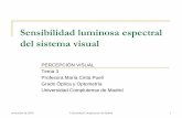 Sensibilidad luminosa espectral del sistema visual 3 Sensibilidad... · 2018-11-21 · Sensibilidad luminosa espectral del sistema visual PERCEPCIÓN VISUAL Tema 3. Profesora María
