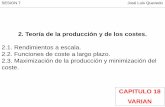 2. Teoría de la producción y de los costes. Micro/Tema 2/Sesion 7.pdf · SESION 7 José Luis Quevedo 2. Teoría de la producción y de los costes. 2.1. Rendimientos a escala. 2.2.