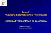 Consistencia y estabilidad de la conductaasignatura.us.es/personalidad/doc/sis_t2.pdfLa Psicología de la Personalidad se ocupa de la identificación y estudio de los patrones de conducta