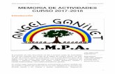 Memoria 2017-2018 optima - Ampa Angel Ganivetampaangelganivet.es/wp-content/uploads/2018/10/... · colocar en el nuevo árbol de Navidad donado por la AMPA. Una tarde divertida en