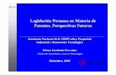 Legislación Peruana en Materia de Patentes. Perspectivas Futuras · 2004-09-01 · • Registro de Patentes de Invención, Modelos de Utilidad, Diseños Industriales, Circuitos Integrados,