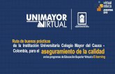 aseguramiento de la calidadde la Institución Universitaria Colegio Mayor del Cauca - Colombia, para el Ruta de buenas prácticas aseguramiento de la calidad en los programas de Educación