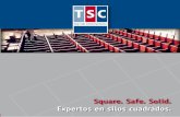 TSC · Desde el diseño inicial hasta la producción e instalación. TSC ofrece: Silos de paredes lisas 1. Silos con tablestacado Tolvas y bunkers Cubierta de celdas Construcciones