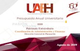 Presupuesto Anual Universitariosgc.uaeh.edu.mx/planeacion/images/pau/2020/PAU 2020.pdf · tercero Ley de Planeación a nivel federal, Artículo 3º Estatal Ley de Planeación para