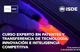 Experto Patentes y transferencia tecnologia · 2019-12-14 · Porque el Curso de experto en Patentes y Transferencia de Tecnología, Innovación e Inteligencia Competitiva impartido