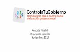 Reporte Final de Relaciones Públicas Noviembre, 201837 21/11/2018 Joya 93.7 CONAGUA falla en transparencia Noticias 80,000 $40,000.00 ... 57 22/11/2018 Centro Urbano "Especialistas