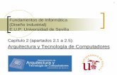 Fundamentos de Informática (Diseño Industrial) E.U.P ...icaro.eii.us.es/descargas/FI M+ED 09-10/Tema2-1.pdf · Tecnología de Memorias Semiconductoras ... Líneas/bus de control:
