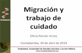 Migración y trabajo de · migración laboral para el CUIDADO sobre todo ancianos y limpieza del hogar, también niños • Aumenta con la crisis española, pero ahora es más intensiva