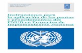 Instrucciones para la aplicación de las pautas y procedimientos … · 2020-02-03 · Instrucciones para la aplicación de las pautas y procedimientos del PNUD en Proyectos de Implementación