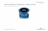 Micro Motion Modelos 1700 y 2700 · 1 Antes de comenzar. 1.1 Acerca de este documento. Este manual proporciona información sobre la planificación, montaje, cableado y configuración