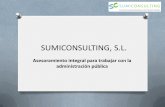 SUMICONSULTING, S.L.sumiconsulting.com/wp-content/uploads/2014/09/presentacion-sumi... · el interés de su empresa en presentarse al mismo . Una vez han decidido licitar, les ayudamos