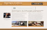 1er Trimestre 2014 El Volumen 1 | Número 1 Equipo Calico Newsletter 1 Spanish... · 2014-10-29 · 3 Equipo CalicoEquiupoo Calaalicco Departamento de Mantenimiento Construyendo el