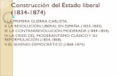 Construcción del Estado liberal (1834-1874) · Construcción del Estado liberal (1834 - 1874) I. LA PRIMERA GUERRA CARLISTA. I.1 Apoyos y programa del carlismo. I.2 Desarrollo de