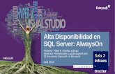 Alta Disponibilidad en SQL Server: AlwaysOn · PDF file Usar el modo de recuperación completo. No pertenecer a otro grupo de disponibilidad. Cuidado si las bases de datos no están
