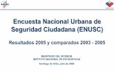 Encuesta Nacional Urbana de Seguridad Ciudadana 2005 · Encuesta Nacional Urbana de Seguridad Ciudadana (ENUSC) Resultados 2005 y comparados 2003 - 2005. MINISTERIO DEL INTERIOR INSTITUTO