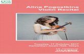 Alina Pogostkina Violin Recital4 PROGRAM ヨハネス・ブラームス F.A.E.ソナタよりスケルツォ Johannes Brahms Scherzo from ‘F. A. E.’ Sonata （6 min） ヴォルフガング・アマデウス・モーツァルト