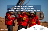 MINERÍA ARGENTINA Desarrollo productivo y crecimiento ...miningpress.com/media/briefs/caem-desarrollo-productivo-y-crecimiento-con-la-comunidad...• Promover una industria minera