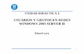 Usuarios y Grupos en Windows 2003 Server II - UPC Universitat Politècnica de …people.ac.upc.edu/elara/documentacion/WSERVER - UD3... · 2010-07-13 · inserción de las mismas