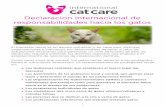 Declaracion internacional de responsabilidades hacia los gatos · o malas condiciones higiénicas que suponen una molestia para los humanos que habitan cerca). ... que supone vivir