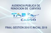 FINAL GESTIÓN 2018 E INICIAL 2019 - tab-bolivia.com ZABALA/5ca6880995658.pdfaño 2015, TAB aportó Bs. 2 millones para el pago del Bono Juancito Pinto en la gestión 2018, esto, en