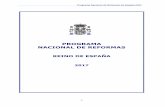 Programa Nacional de Reformas de España 2017Programa Nacional de Reformas de España 2017 -I- RESUMEN EJECUTIVO Las reformas de los últimos años, centradas en la estabilidad presupuestaria,