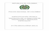 POLICÍA NACIONAL DE COLOMBIA ESPECIFICACIÓN TÉCNICA … · 2019-04-25 · Interiormente dentro de su plano cartesiano en cada cuartel están dibujados al natural a modo de emblemas,