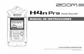 MANUAL DE INSTRUCCIONES - Zoom · para entrenamiento de la voz y dictados musicales. Felicidades y gracias por la compra de nuestra grabadora portátil ZOOM H4n Pro Handy Recorder.