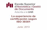 Presentación de PowerPoint - ISO 30300 · Normas de sistemas de gestión para documentos Marco de gobernabilidad para los documentos Fundamentos y terminología Requisitos Directrices