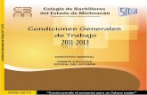 CONDICIONES GENERALES DE TRABAJO DEL COLEGIO DE 2011-2013... · CONDICIONES GENERALES DE TRABAJO DEL COLEGIO DE BACHILLERES DEL ESTADO DE MICHOACÁN ... REQUISITOS DE ADMISIÓN ARTÍCULO