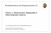 Tema 1. Ordenación, búsqueda e intercalación interna · 2013-02-06 · Luis Rodríguez Baena (luis.rodriguez@upsam.es) Universidad Pontificia de Salamanca Escuela Superior de Ingeniería