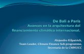 AlejandroKilpatrick,* TeamLeader,ClimateFinanceSub* …ledslac.org/wp-content/uploads/2015/01/20150121_present... · 2016-09-21 · Avances en la arquitectura de financiamiento Pilar