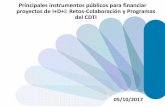 Principales instrumentos públicos para financiar proyectos ... · • Centros de apoyo a la innovación tecnológica de ámbito estatal. ... • Coste global de subcontrataciones