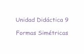 Unidad Didáctica 9 Formas Simétricas · 2015-08-17 · Para dibujar figuras geométricas simétricas hay que tener mucho cuidado con la exactitud del trazado de los puntos equidistantes
