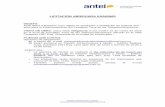 LICITACION ABREVIADA K6A62860 · 2016-03-07 · ESPECIFICACIONES PARTICULARES Articulo I - OBJETO Antel llama a licitación para el suministro e instalación de un sistema anti-aves
