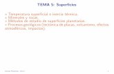 TEMA 5: Super cies · La estructura cristalina del mineral halita (NaCl). Ciencias Planetarias - tema 5 7. Rocas Son agrupaciones de diferentes minerales. Se distinguen 4 grupos: